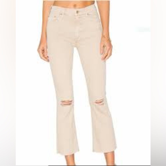 Mother Inside Crop Fray Blow by Blow khaki jeans - Picture 2 of 7